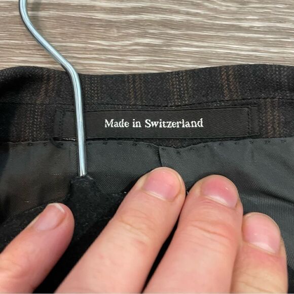 Ermenegildo Zegna Roma Cashmere Wool Black Brown 3-Button Blazer 48R Striped - Picture 10 of 15